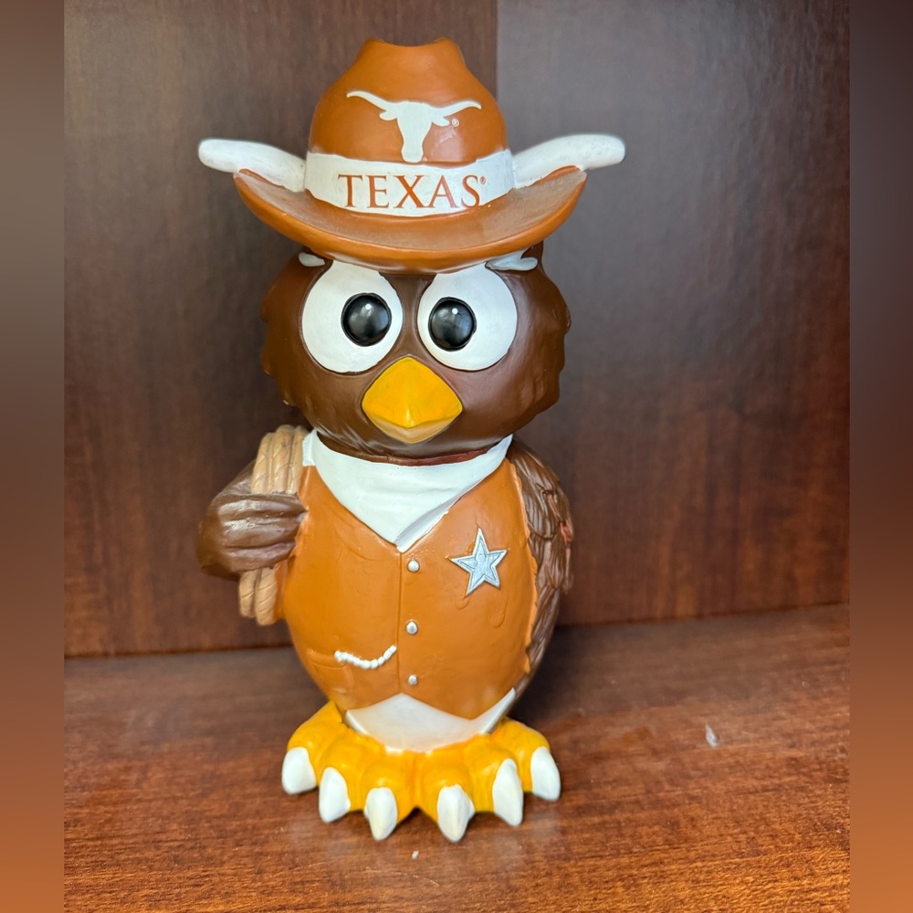 GORGEOUS Texas Longhorns Cowboy Owl Figurine